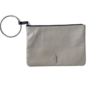 Thacker New York Leather Gia Wristlet Pouch in Greige Pouch Only